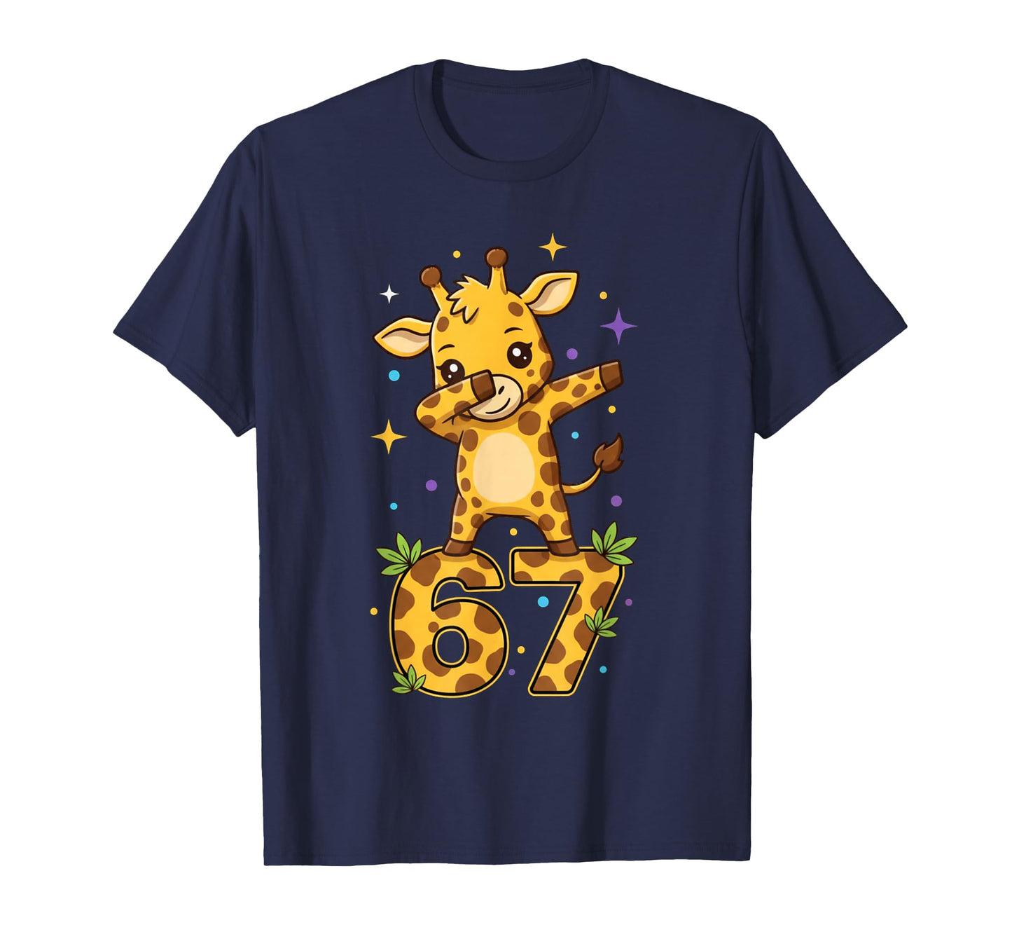 Dabbing Giraffe 67 Funny Six Seven Gen Z Slang Meme Cute T-Shirt