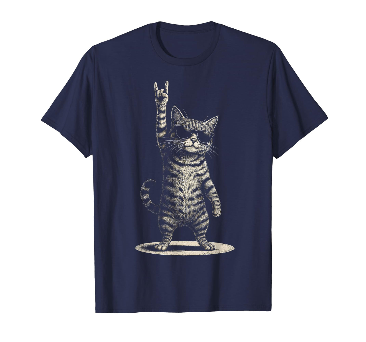 Retro Cat Rock and Roll Kitty Rocking Music Cat Lovers T-Shirt
