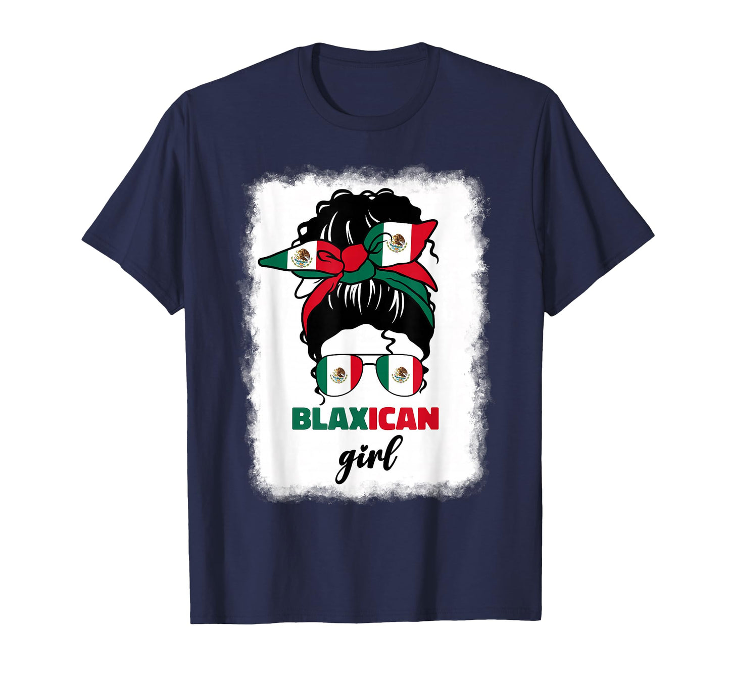 Blaxican Mexican American Black Girl Mexico Flag Chicano Fun T-Shirt
