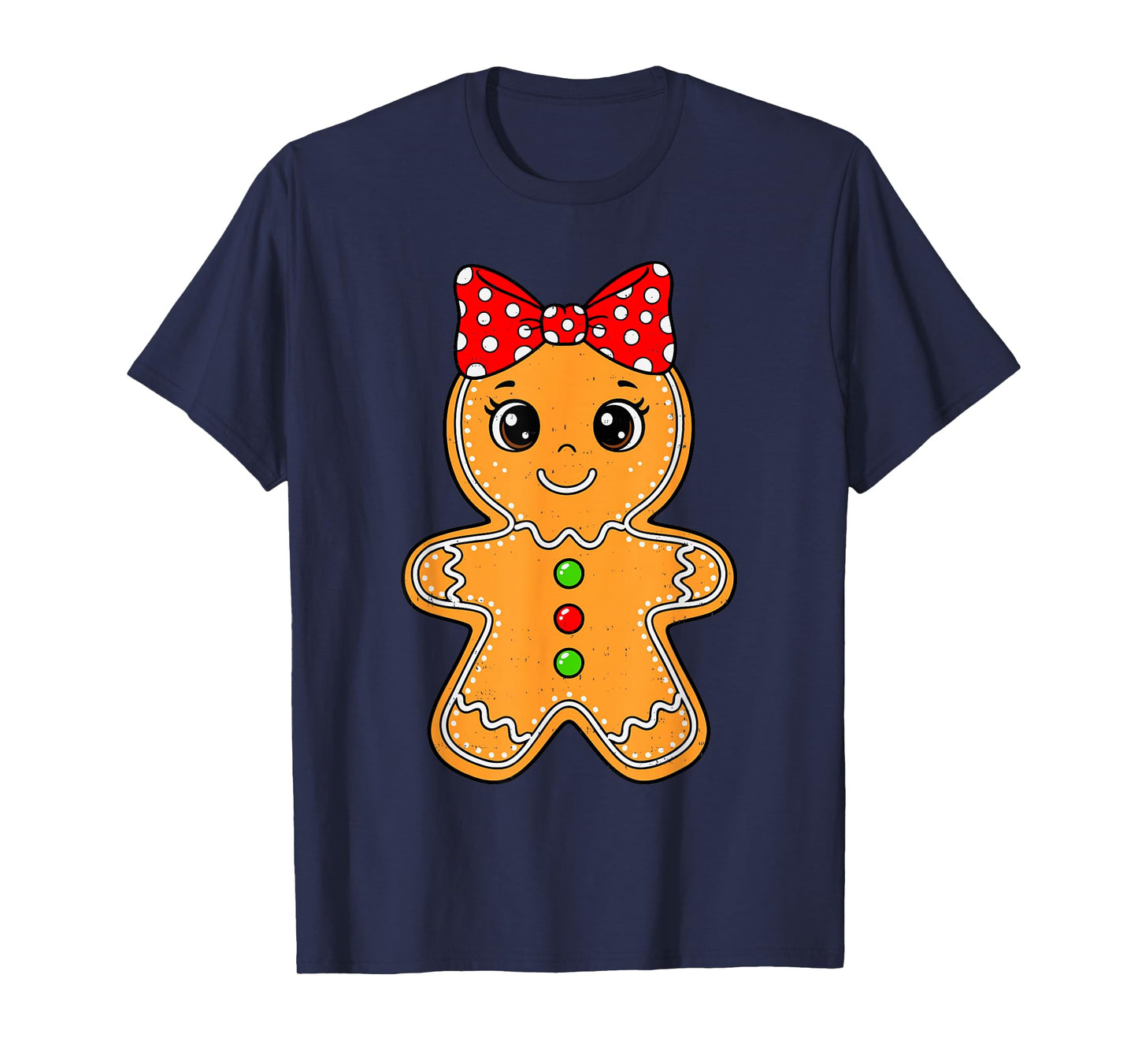 Cute Gingerbread Girl Bow Christmas Cookie Baking Holiday T-Shirt