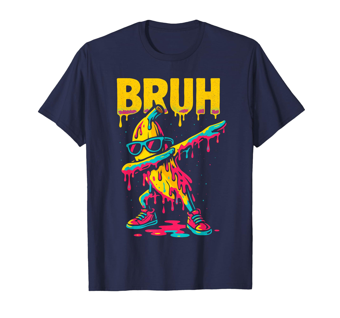 Dabbing Banana Bruh Drip Ice Cream Banana Youth Boys Kids T-Shirt