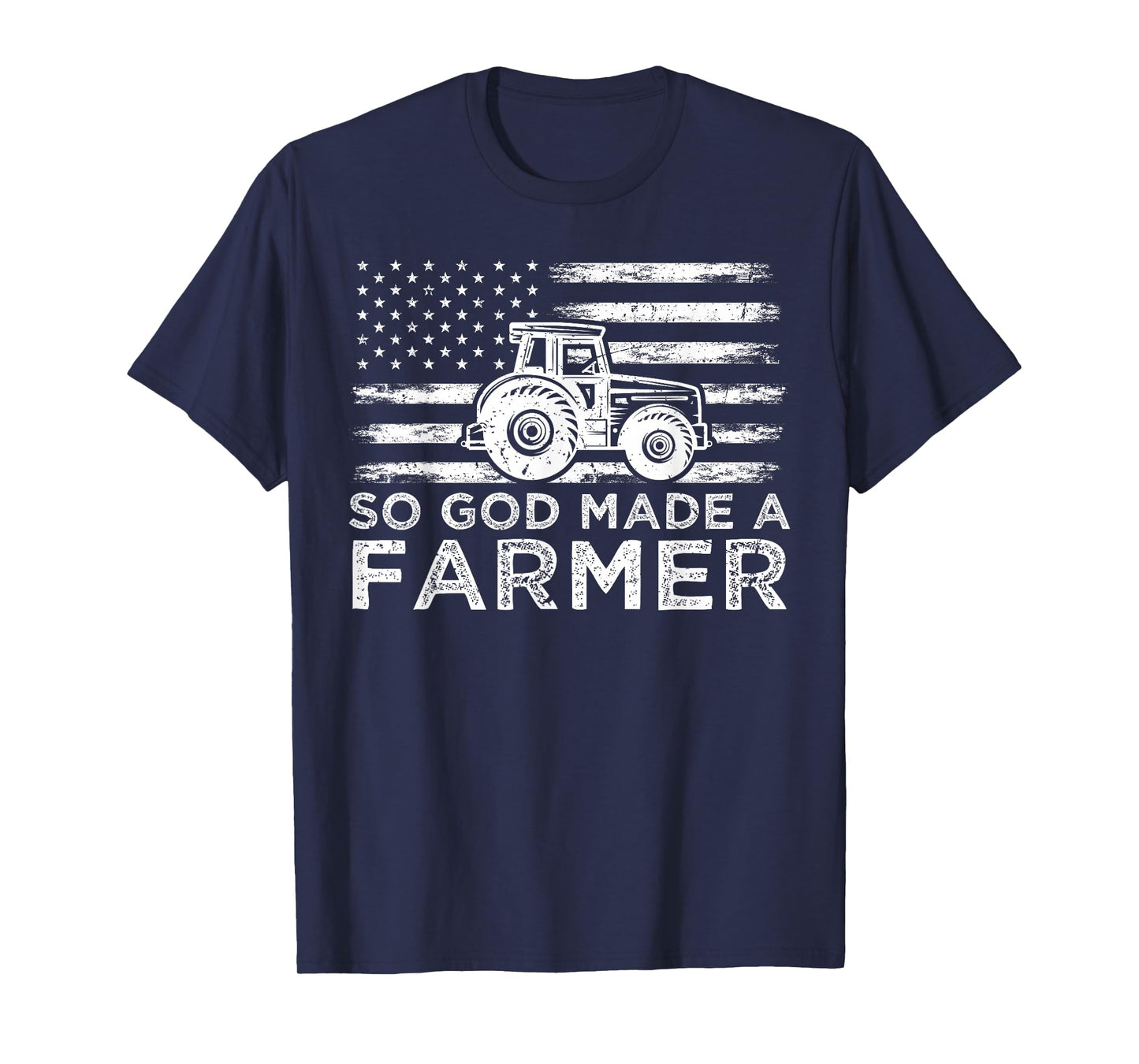 American Flag So God Made A Farmer 4th Of July T-Shirt