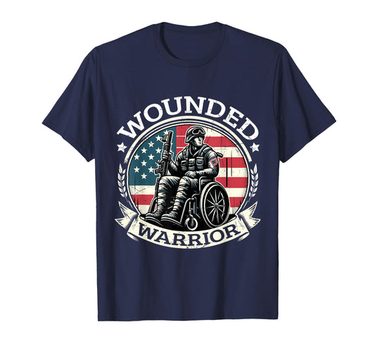 Wounded Warrior American Hero Veteran Military Support T-Shirt
