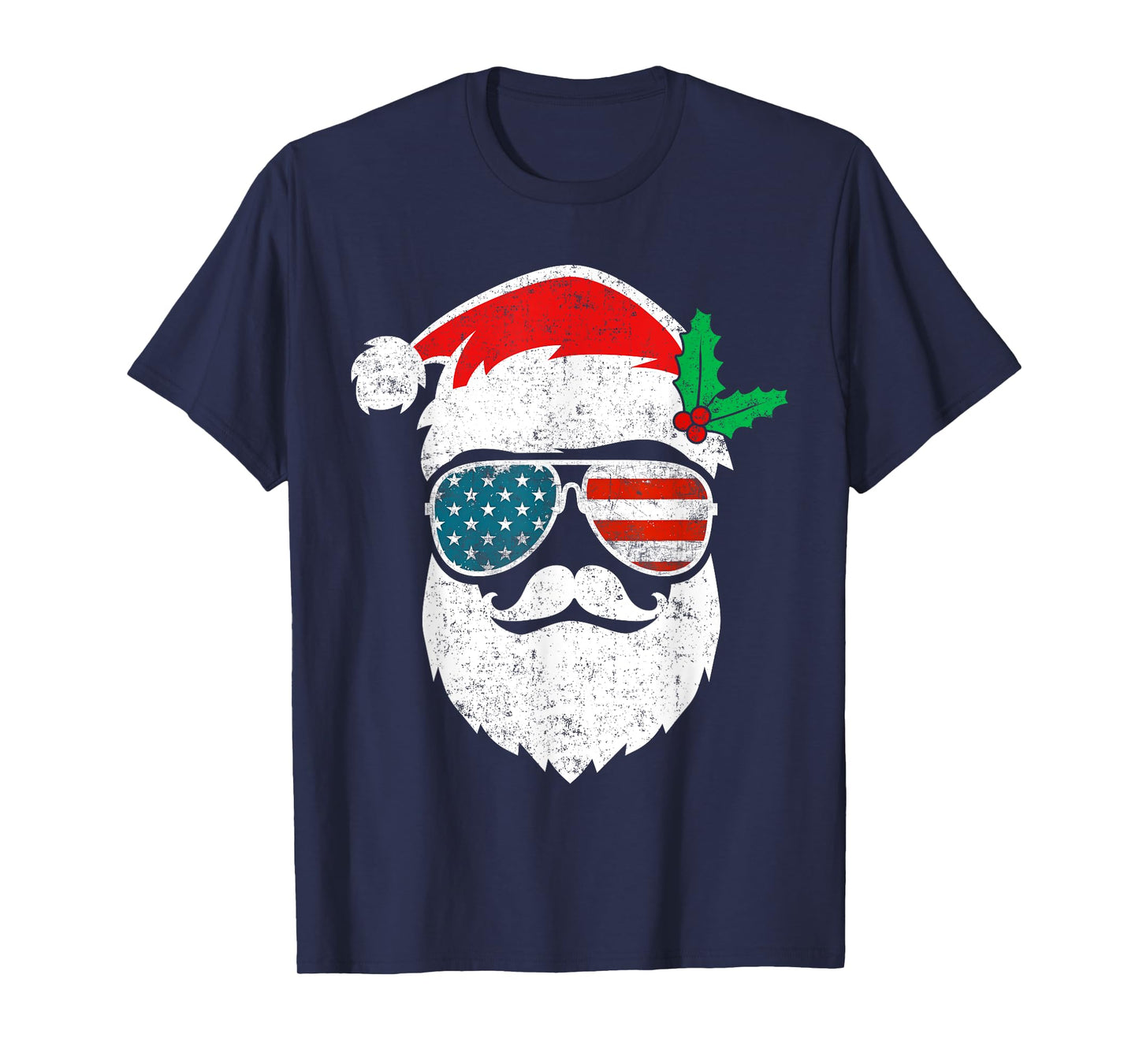 Santa Face Retro Sunglasses Christmas Xmas Men Women Kids T-Shirt