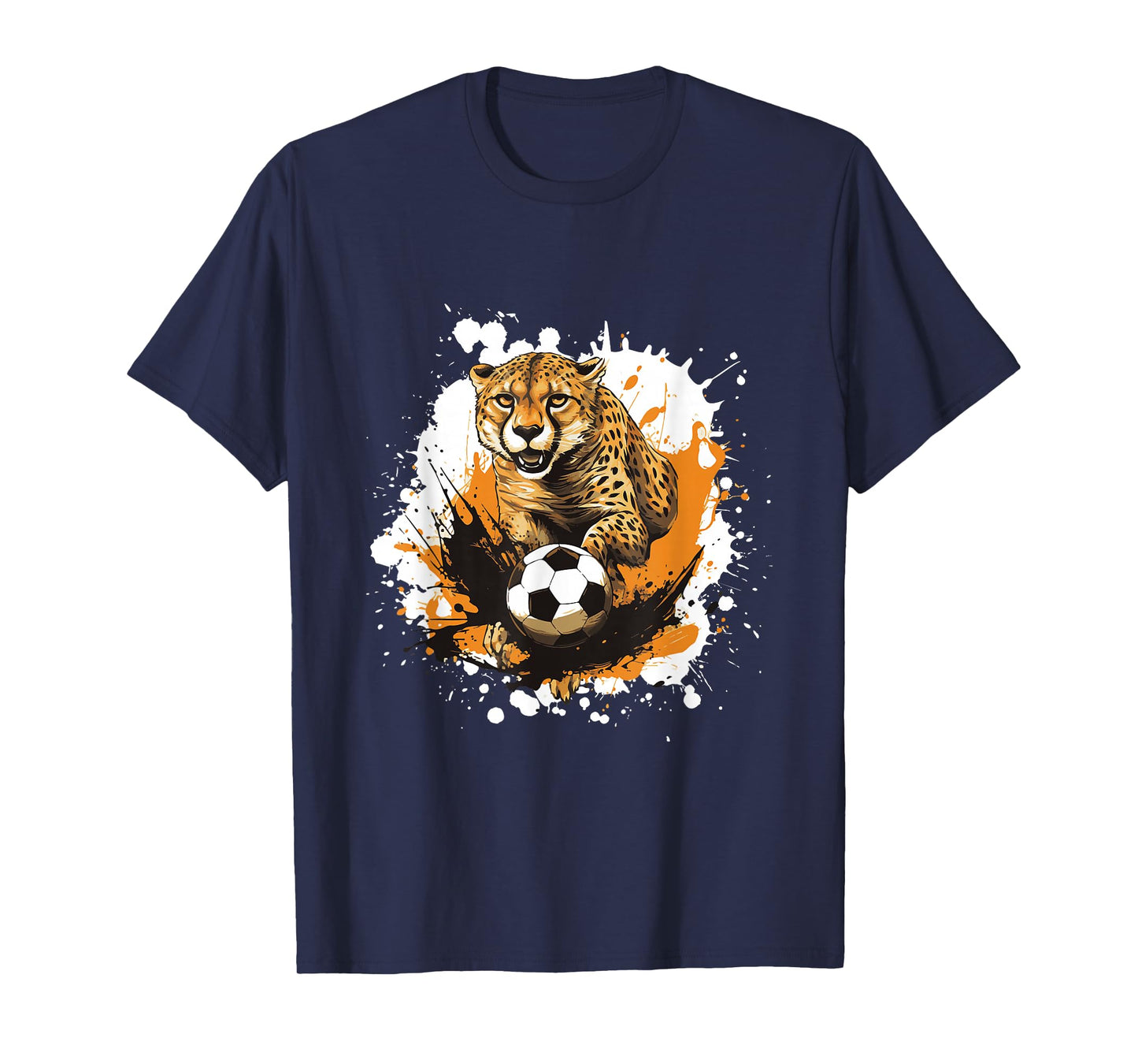 Cheetah Playing Soccer Funny Animal T-Shirt