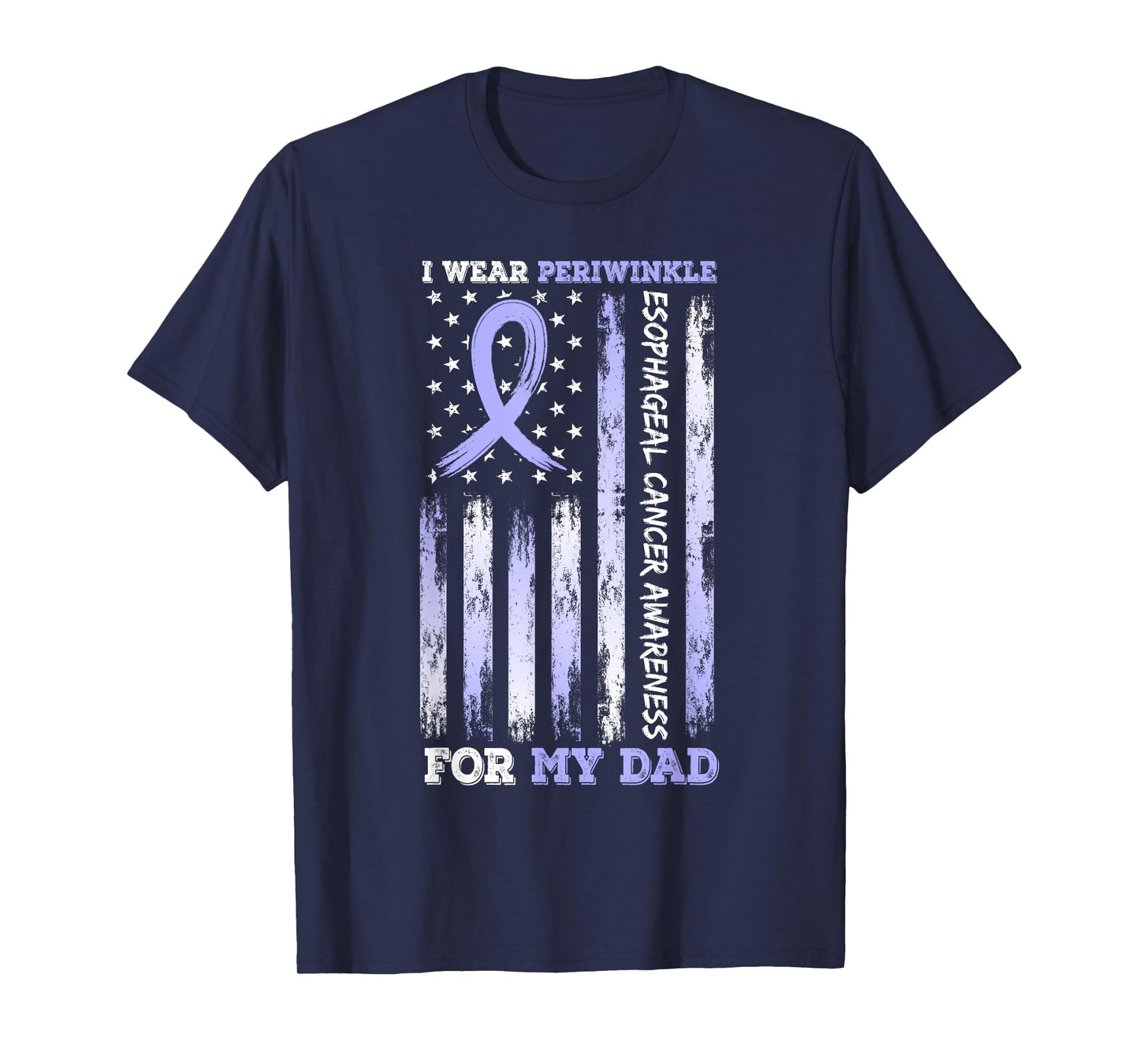 I Wear Periwinkle For My Dad USA Flag Ribbon Esophageal T-Shirt
