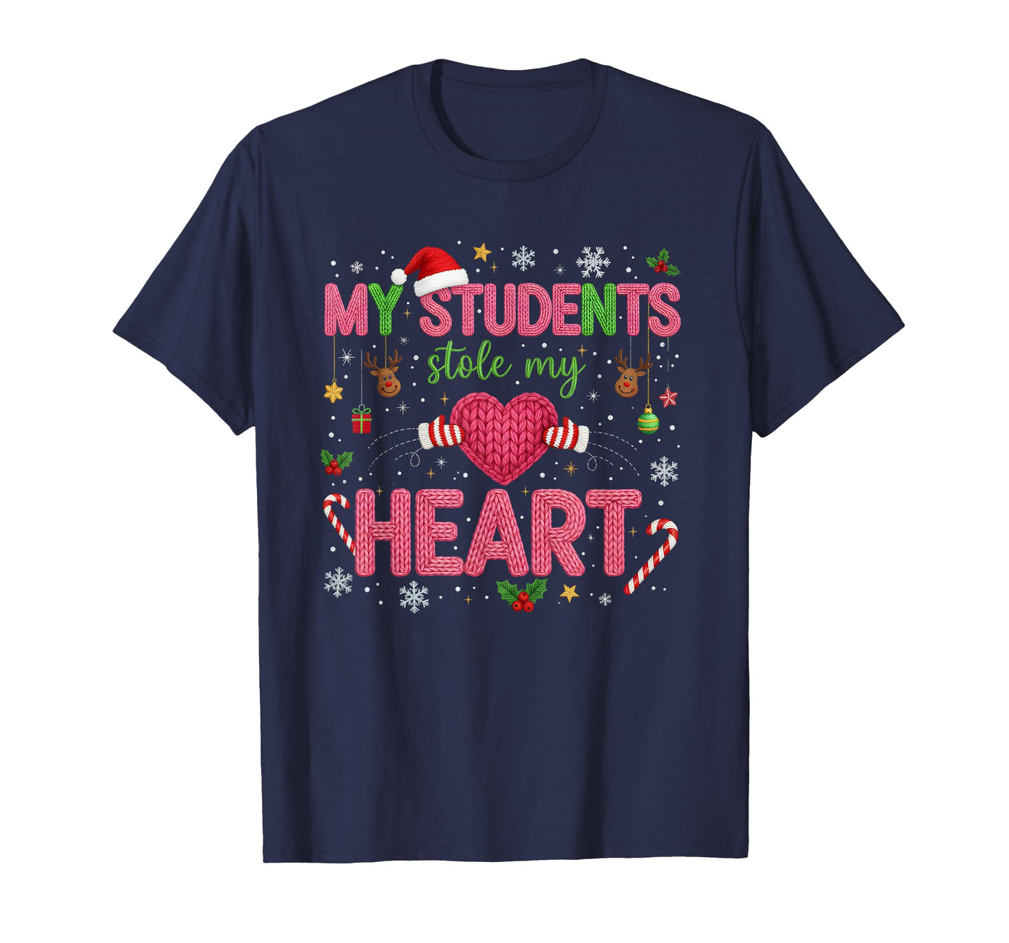 Funny Teacher Xmas My Students Stole My Heart Christmas T-Shirt