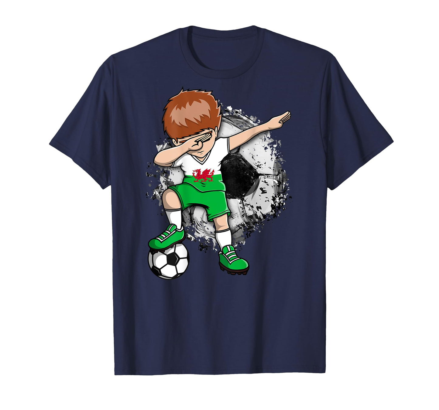 Dabbing Soccer Boy - Wales Jersey Welsh Football Lover Sport T-Shirt