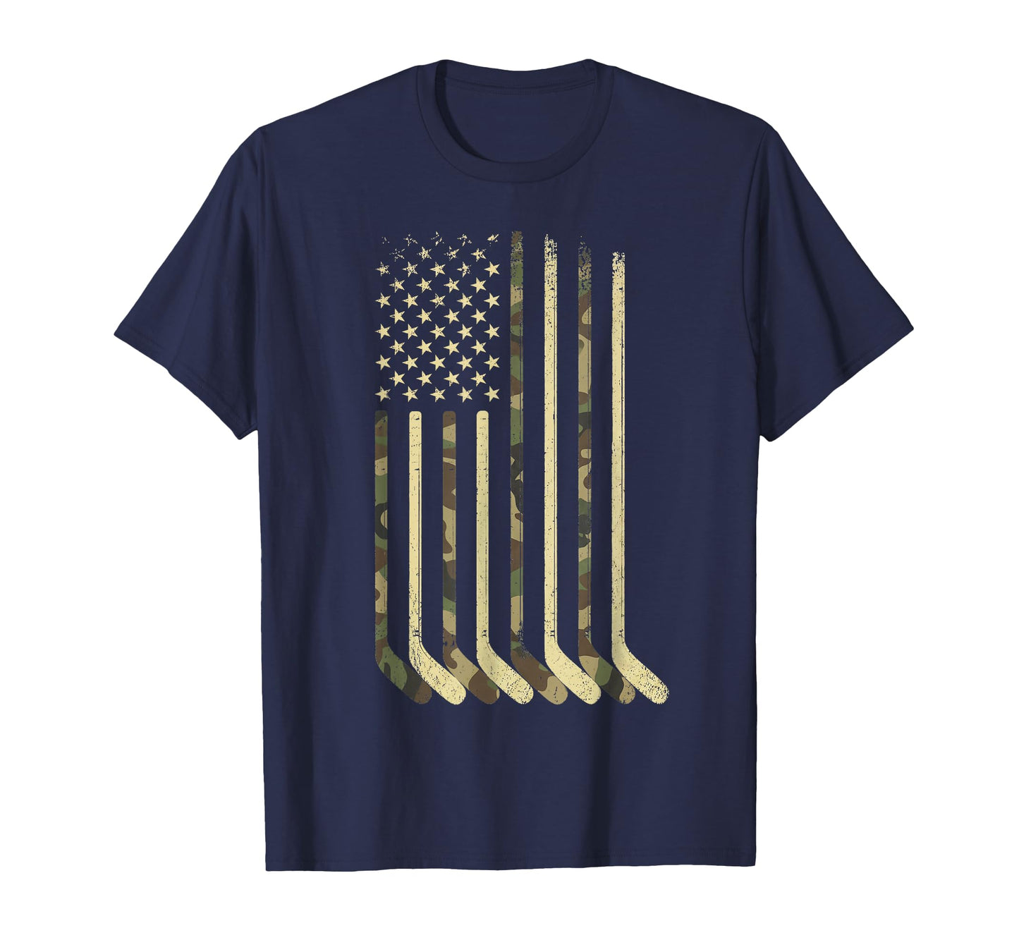 Hockey Stick Hockey American Flag Camo USA for Hockey Player T-Shirt