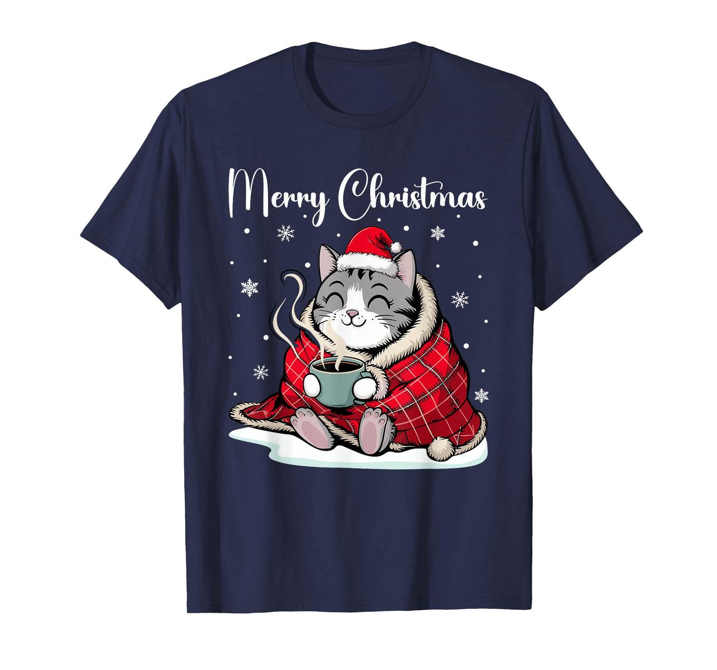 Christmas Pajamas Cat Merry Catmas Xmas Outfit Funny Cat T-Shirt