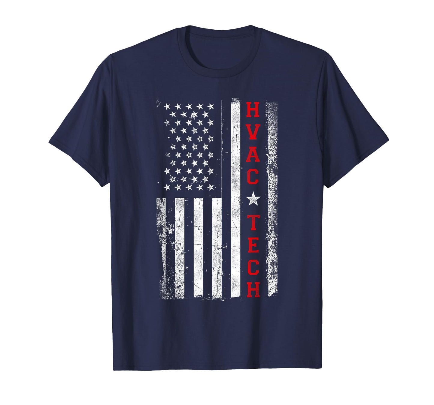 HVAC Technician Tech American Flag Vintage Hvac Technician T-Shirt
