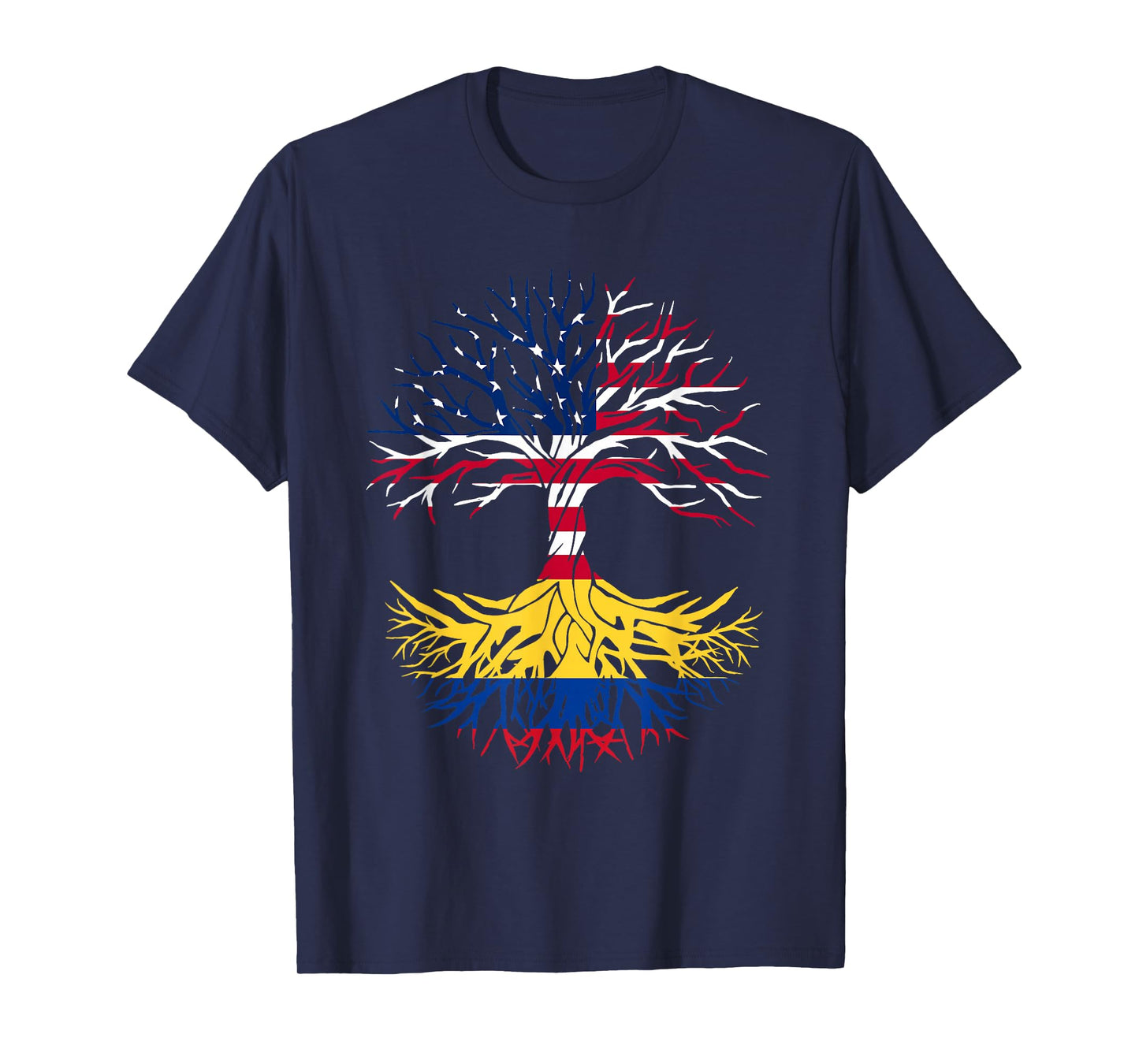 Colombian Roots American Grown Tree Flag USA Colombia Gift T-Shirt