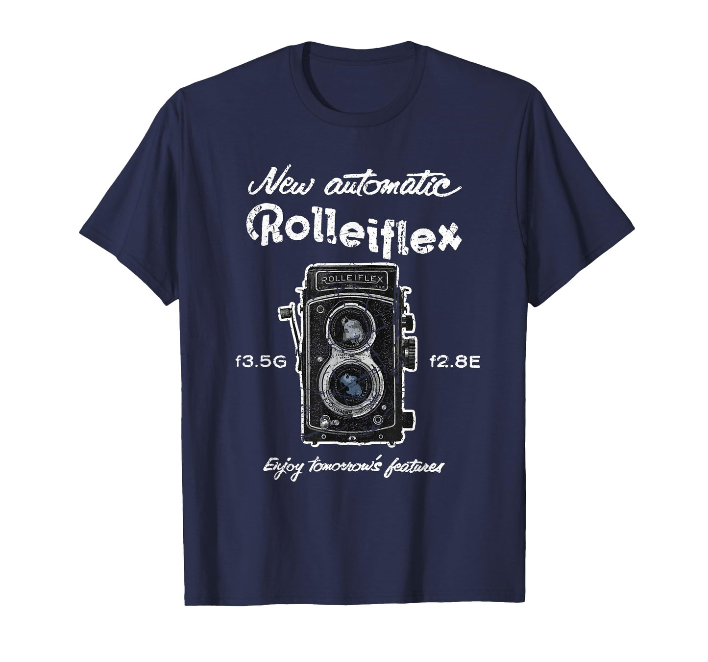 Old Vintage Rolleiflex Camera Distressed Design T-Shirt