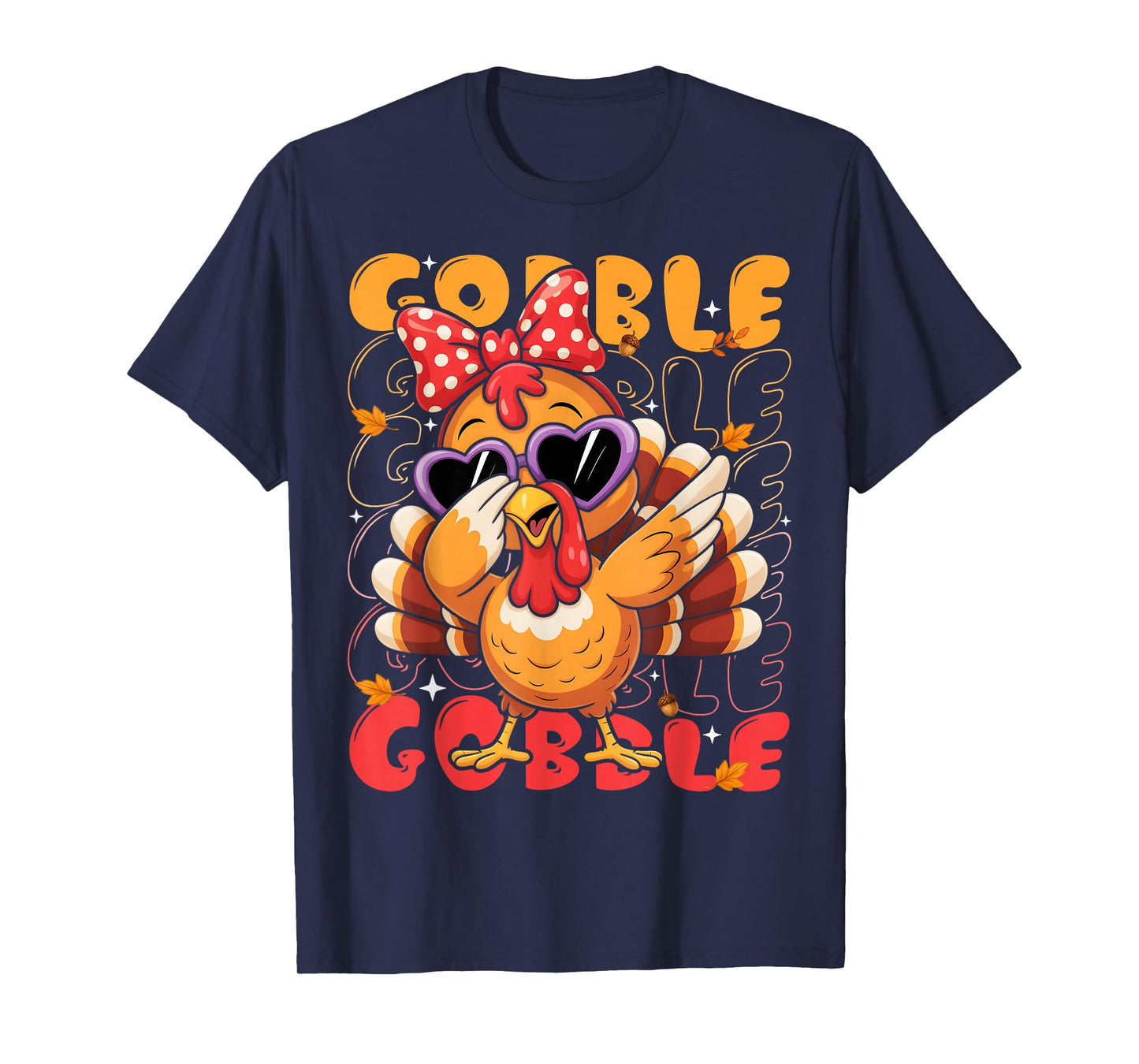 Cute Dabbing Turkey Gobble Thanksgiving Girls Womens Kids T-Shirt