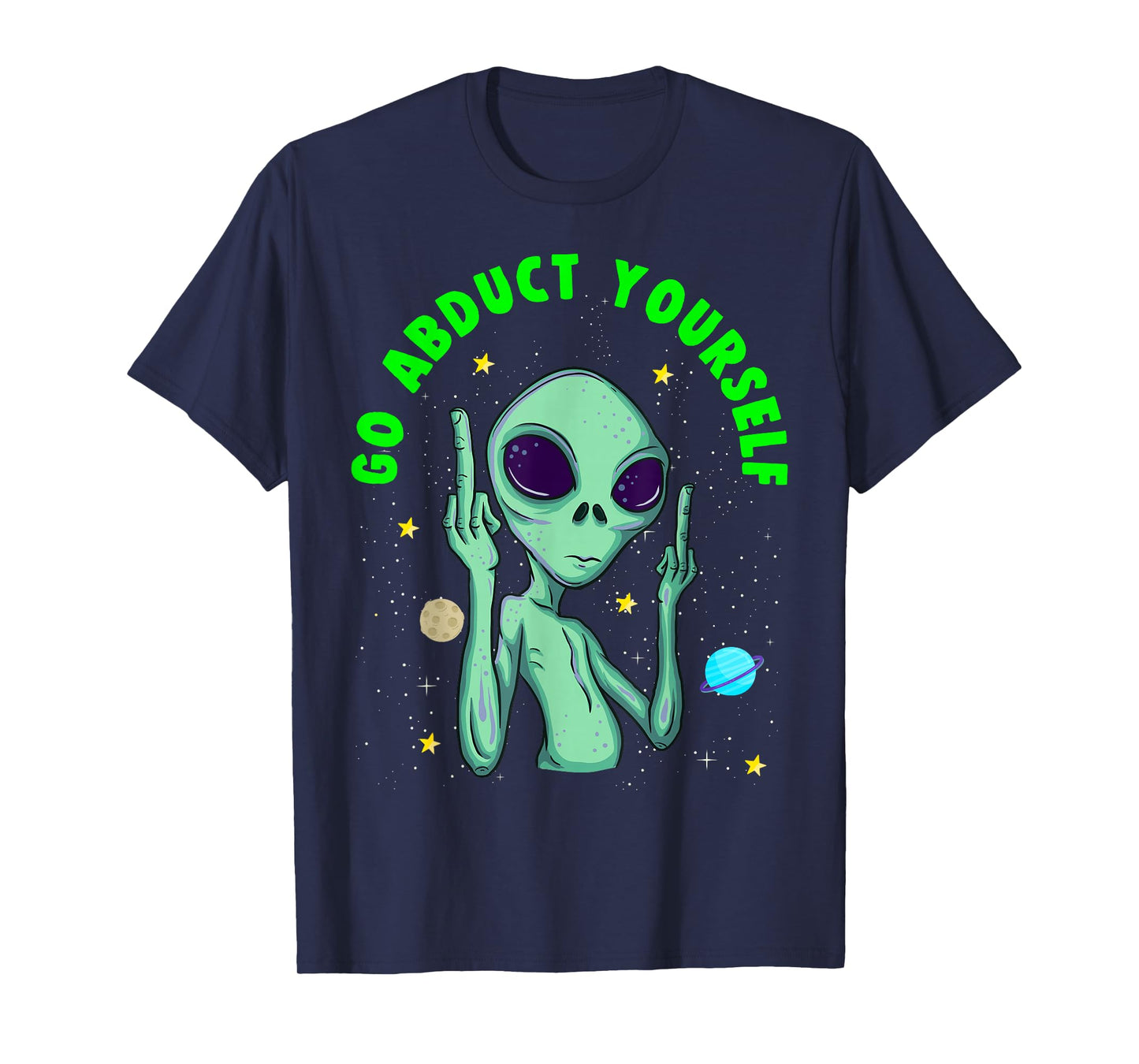 Funny Alien Middle Finger T-Shirt Flipping Double Birds T-Shirt