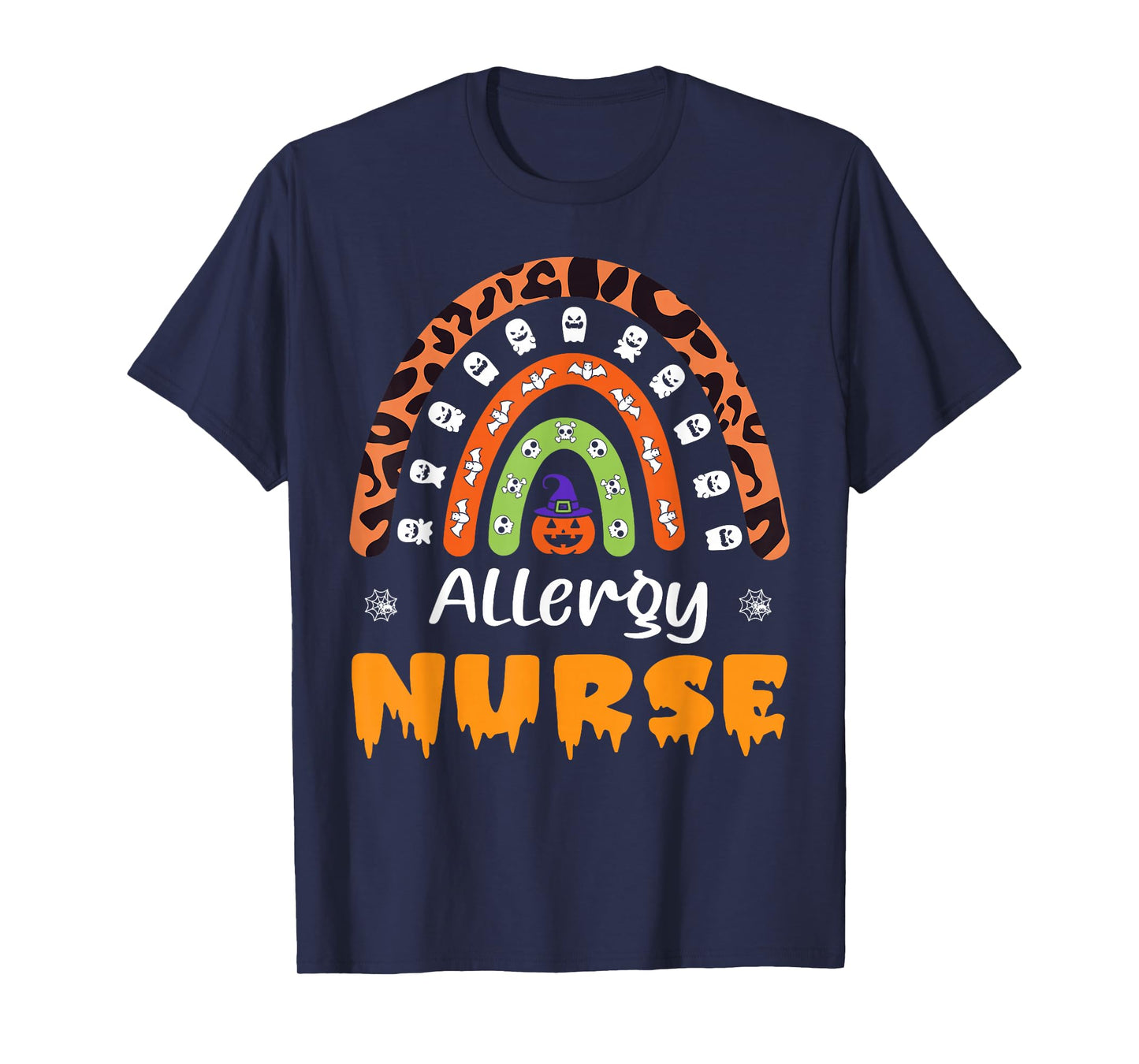 Allergy Nurse Leopard Rainbow Halloween Costume T-Shirt