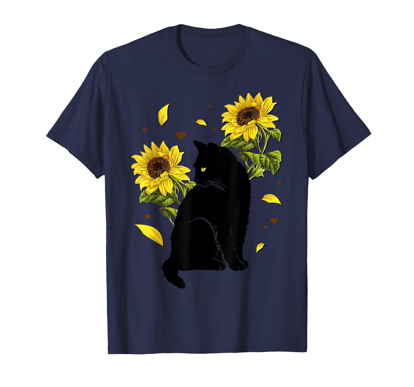 Cat Sunflower Christmas Tree Sun Flower Cat Lover Gift T-Shirt