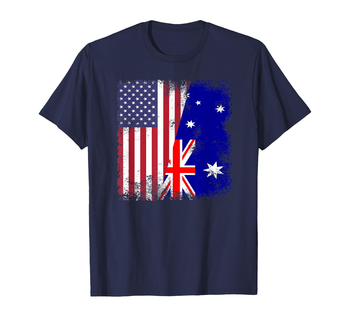 Half Australian Flag T-Shirt | Vintage Australia USA Gift T-Shirt