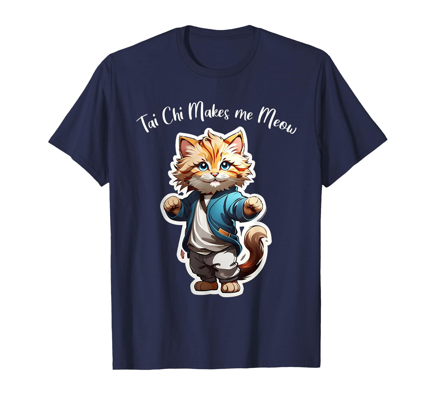 Cat Tai Chi makes me Meow, funny Kitten, Ying Yang Balance T-Shirt