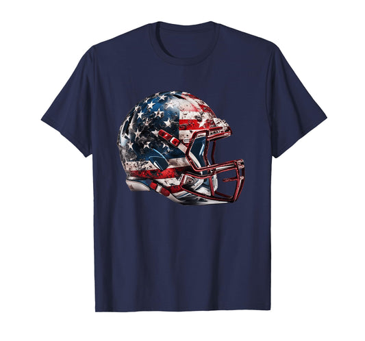 American Football Helmet Us Flag T-Shirt