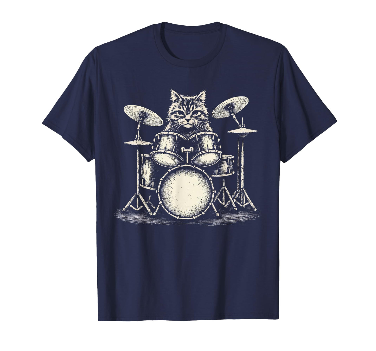 Cat Drummer Playing Drums T-Shirt
