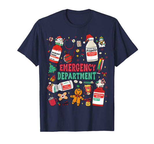 Christmas Emergency Room ER RN Nurse Department Healthcare T-Shirt