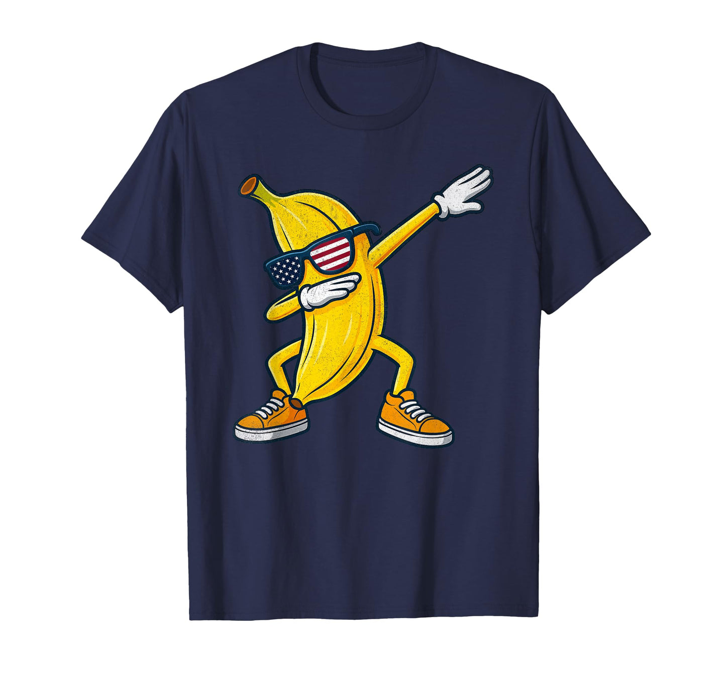 Vintage Banana Graphic American Flag Dabbing Banana Lover T-Shirt