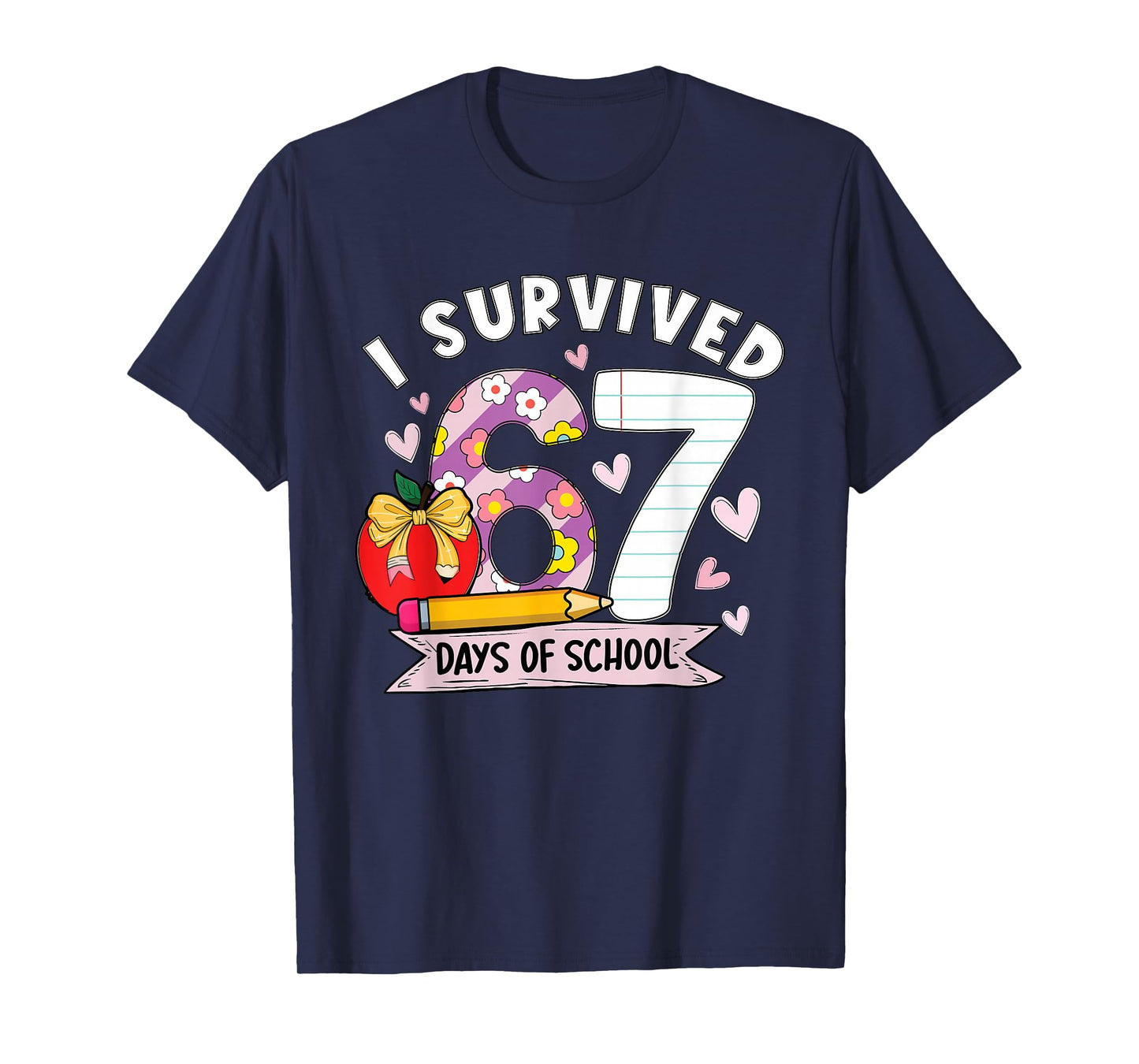 I Survived 67 Days of School Funny Leopard Student Style T-Shirt