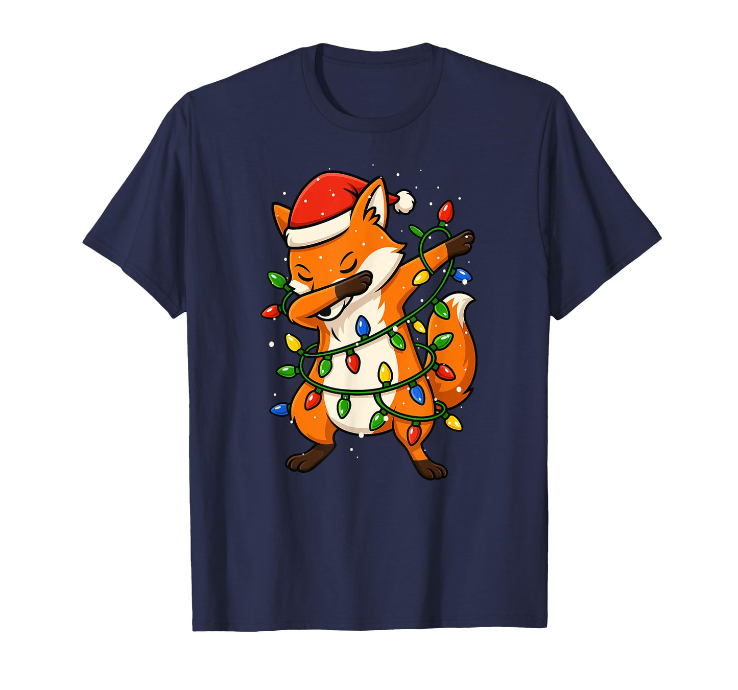 Funny Fox Christmas Dabbing Xmas Holidays Boys Girls Kids T-Shirt