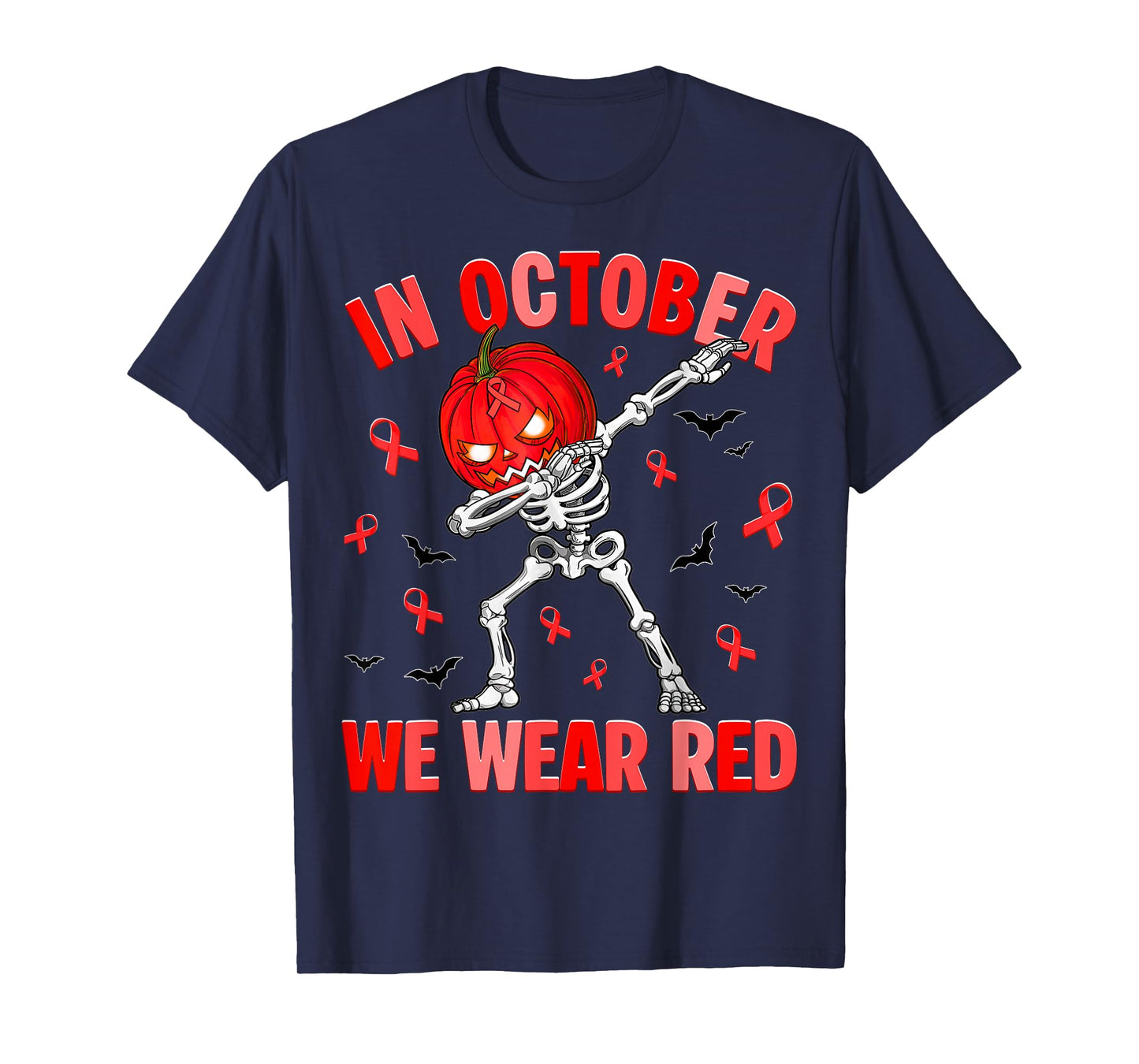in October We Wear Red Ribbon Week Awareness Men Boy T-Shirt