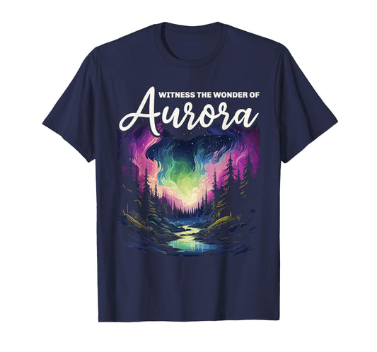 Aurora Borealis Dark Sky Nature Light Display T-Shirt