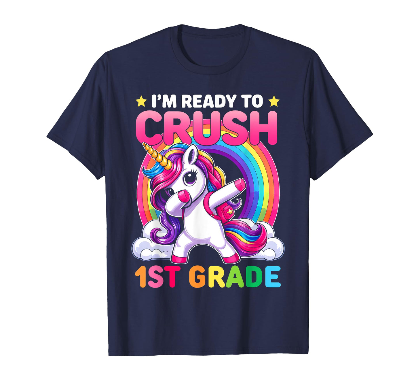 Crush 1st Grade Shirts for Girls Unicorn Back to School T-Shirt
