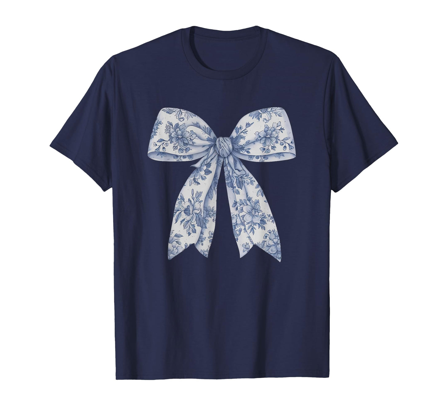 Bow Shirt | Blue Bow and Ribbon Graphic Cute for Girl Women T-Shirt
