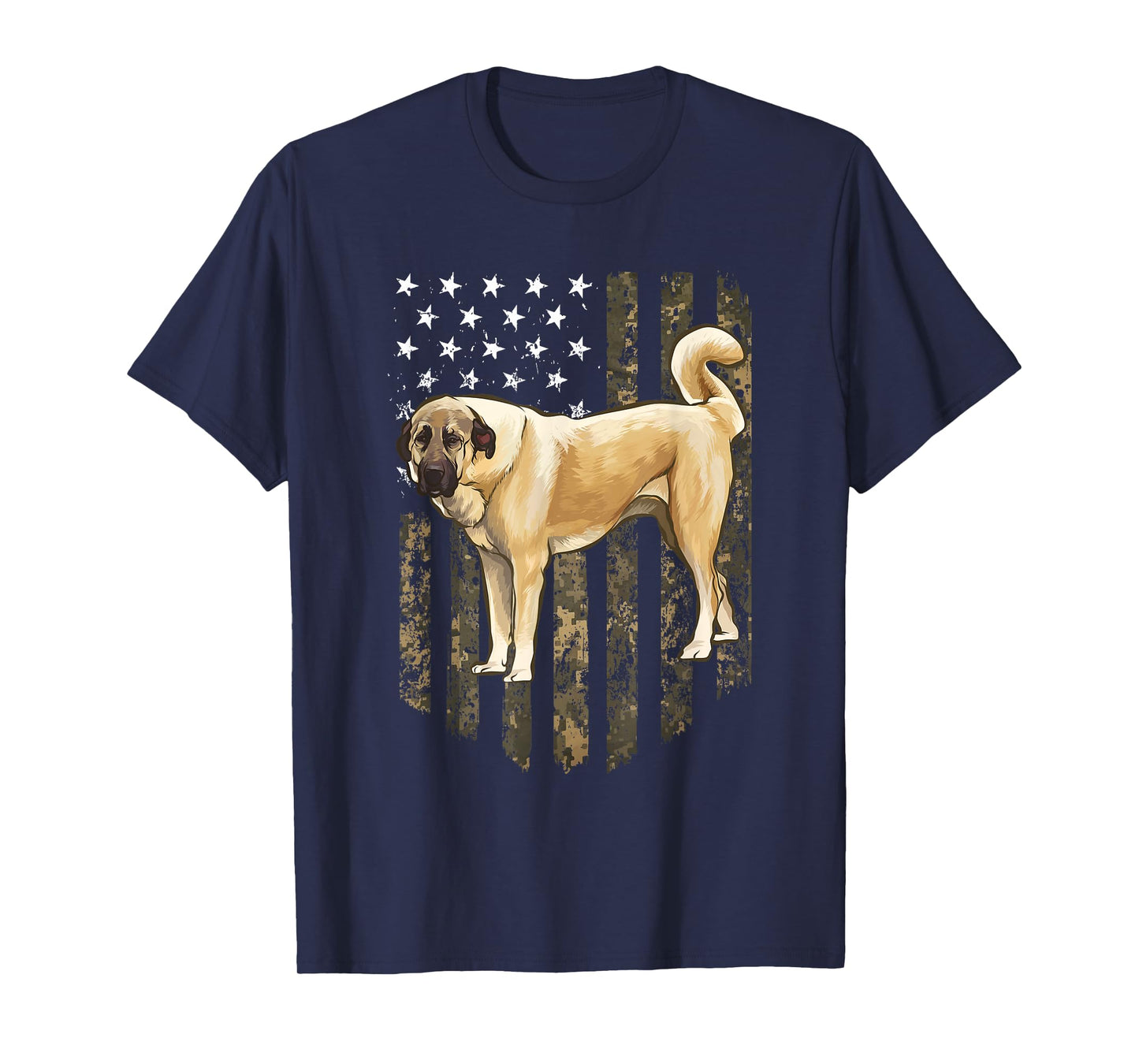 Camo American Flag Anatolian Shepherd Dog 4th Of July USA T-Shirt