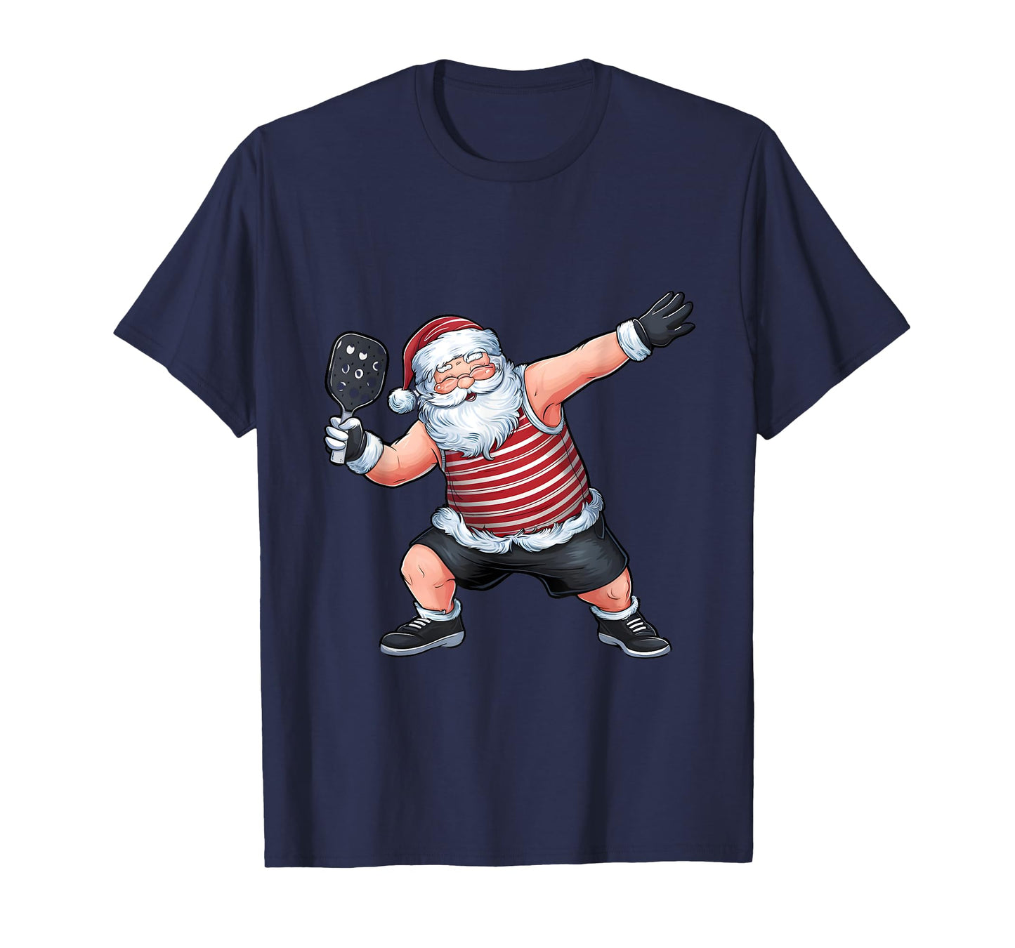 Funny Santa Clause Playing Pickleball Christmas Father's Day T-Shirt