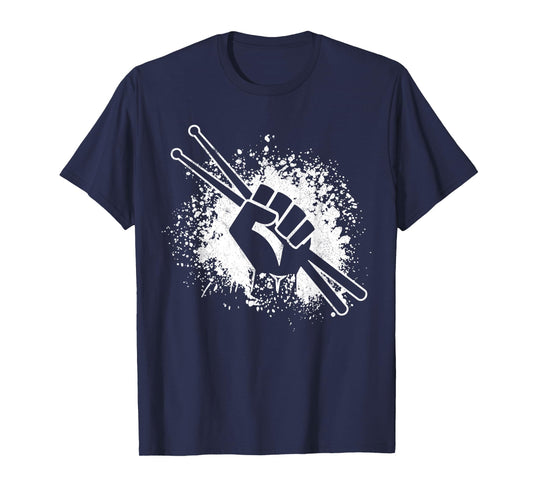 Drummer Gift Drumming Drums Fist Drum Sticks Rock Musician T-Shirt