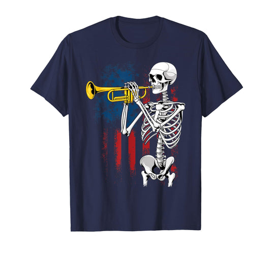 Trumpet Lover Forever - Skeleton Playing Trumpet T-Shirt