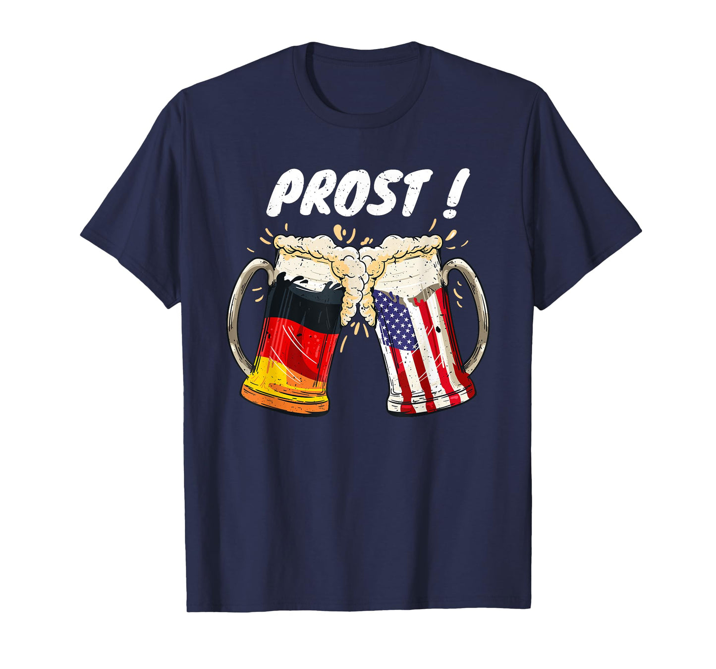 Prost Beer German American Flag Oktoberfest Mug For Men T-Shirt