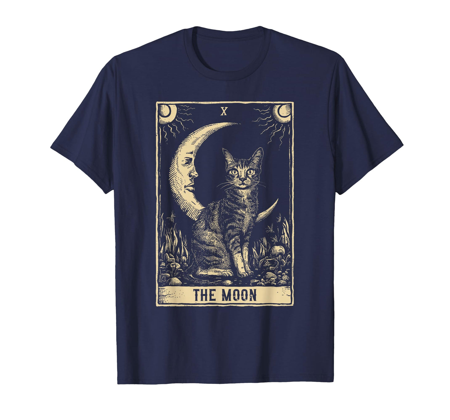 Crescent Moon And Cat Tarot Card T-Shirt