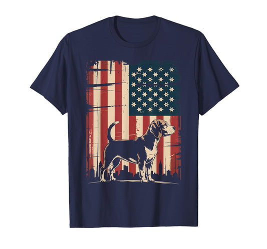 Beagle 4th Of July American Flag Patriotic USA Flag T-Shirt