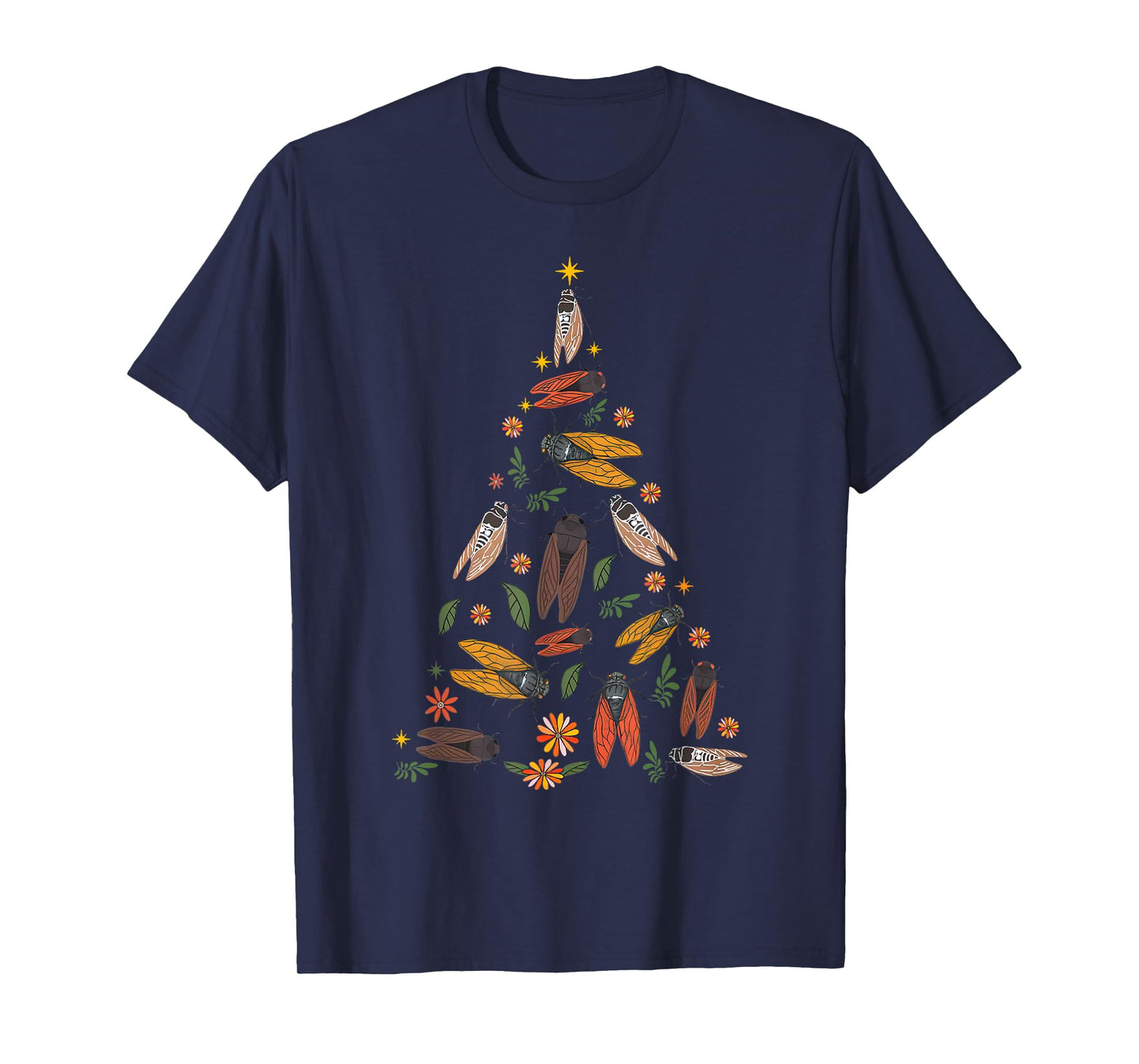 Cicada Christmas Tree Entomologist Bug Insect Nature Lover T-Shirt