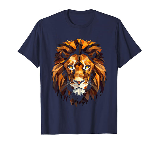 Lion Colourful Lion from Africa King of Animals Polygon T-Shirt