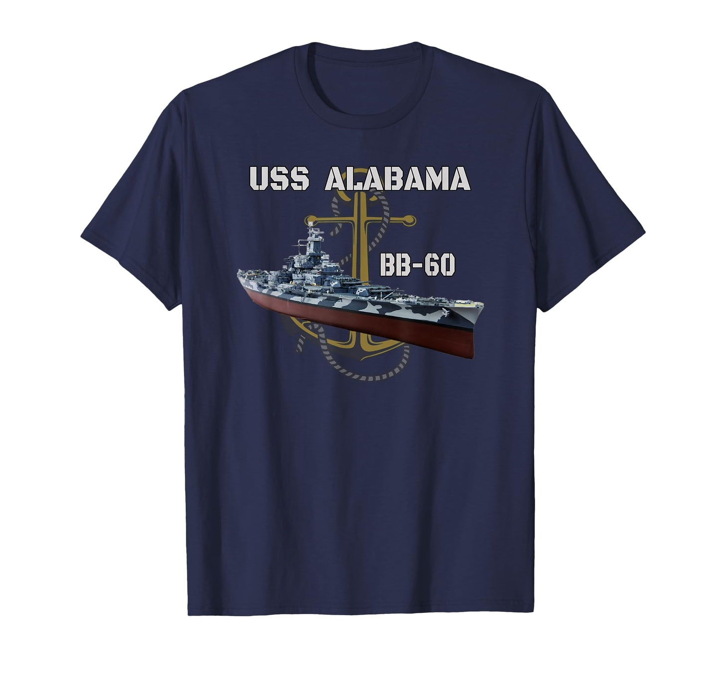 USS Alabama BB-60 Battleship WW2 American Warship Veterans T-Shirt