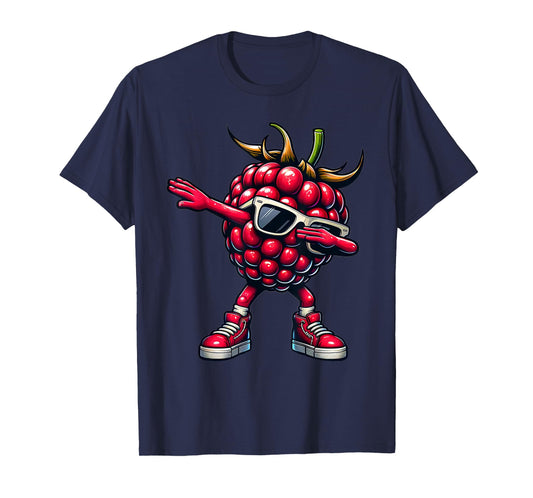 Dabbing Raspberry Funny Pink Raspberry Fruit Gift T-Shirt