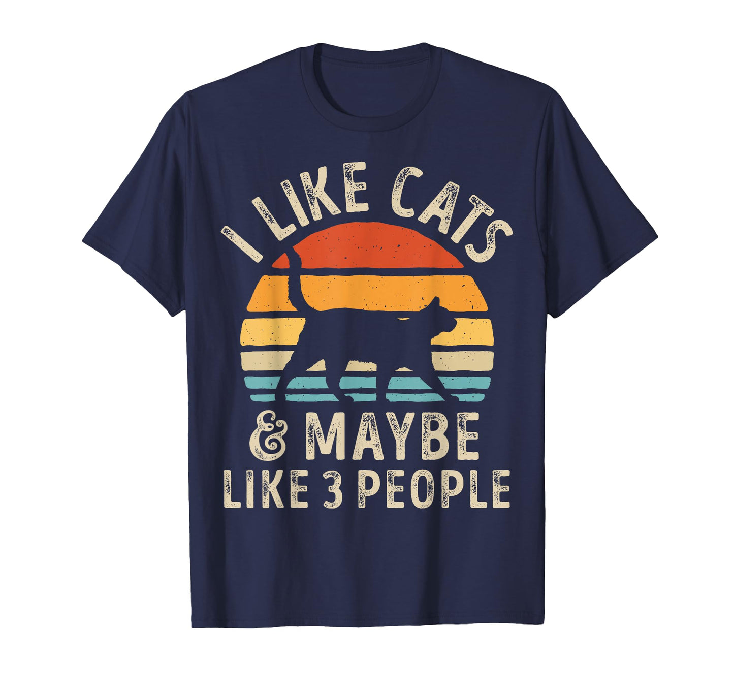 I Like Cats and Maybe Like 3 People Cat Retro Men T-Shirt