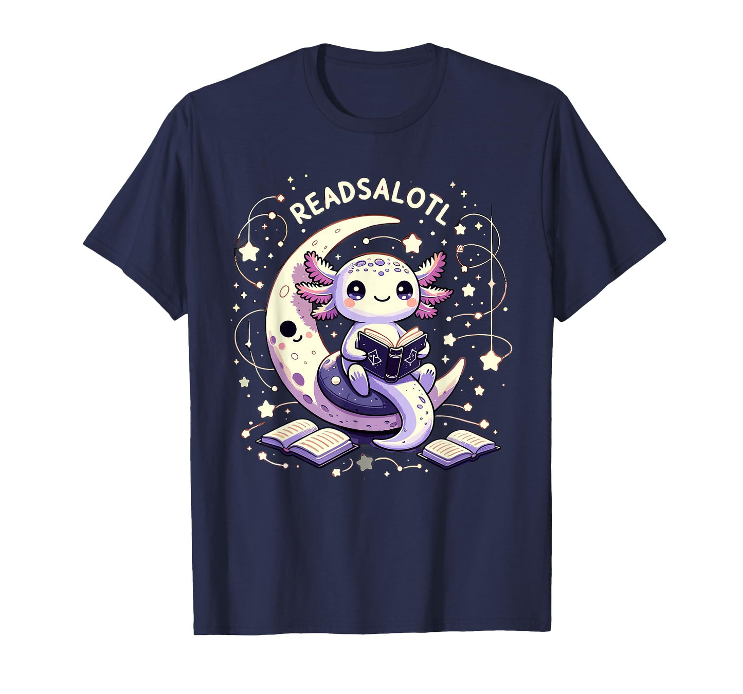 Axolotl Books Readsalotl Reading Bookworm Boys Girls Kids T-Shirt