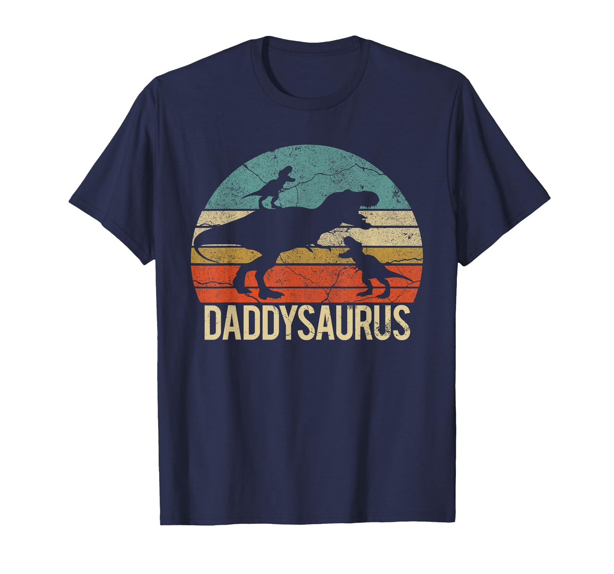 Daddy Dinosaur Daddysaurus 2 Two Kids for Dad T-Shirt