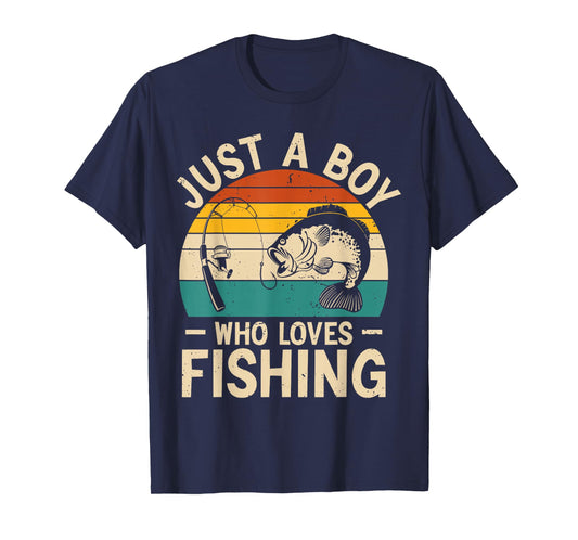 Funny Fishing Shirt for Kids Boys Fisherman Bass Fish T-Shirt