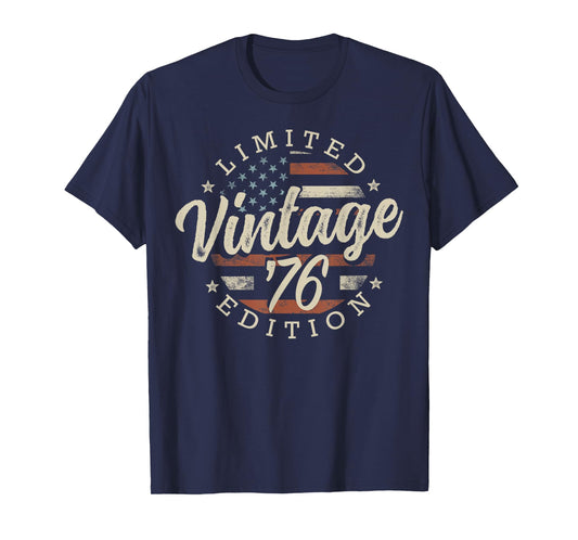 Vintage 1976 Limited Edition USA Flag 49th Birthday T-Shirt