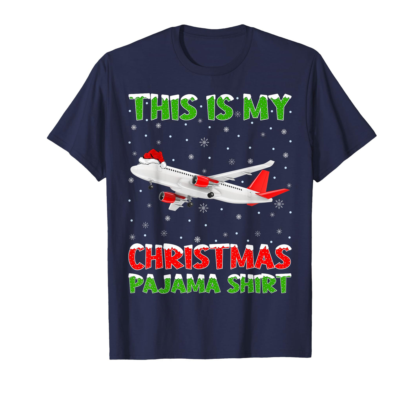 Airplane Xmas Tree Lights This Is My Christmas Pajama T-Shirt